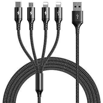 4 in 1 Multi Charger Cable, Multi Charging Cable with Data Transfer