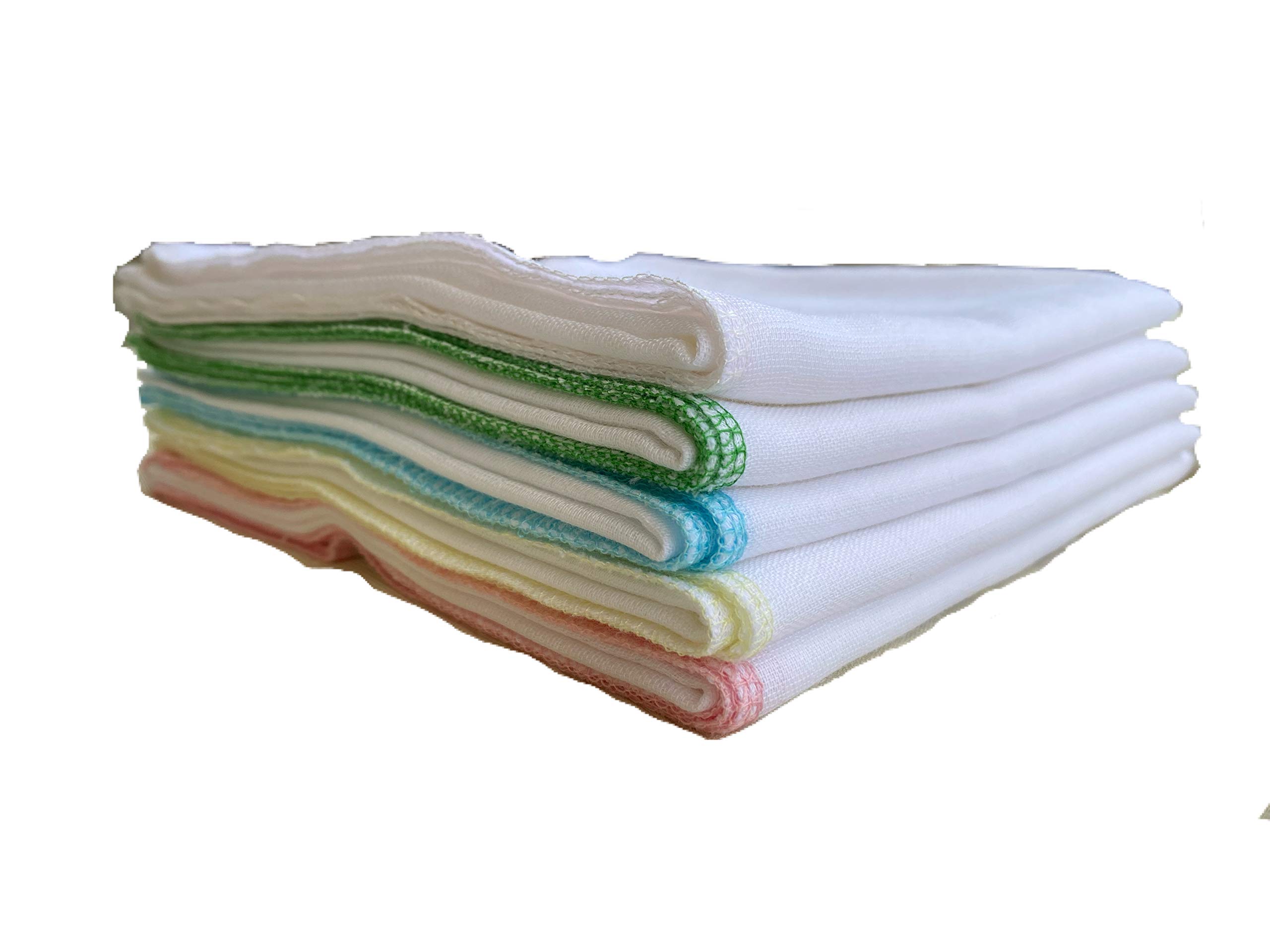 Little Sudhams Double Muslin Baby Square Cloth Nappy 45cmx45cm 5 Pieces (Assorted, 0-3 Months)-image-20