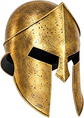 THOR INSTRUMENTS 300" Spartan Greek Helmet - Official Replica - Brass Antiqued - One Sizefor LARP, Cosplay, Renaissance Fairs, Halloween, historical reenactment