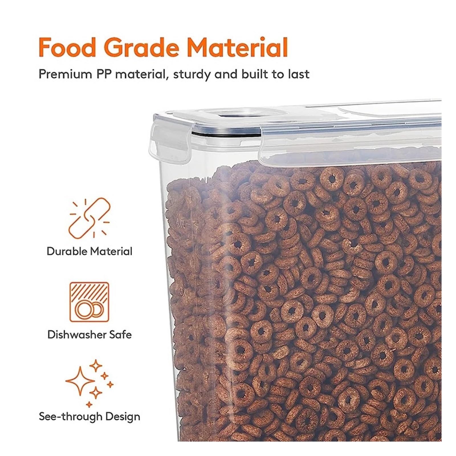 Contenitori for cereali da 1/2 pz 4L con coperchio ermetico for alimenti, serbatoio a prova d'umidità, compatibile scatola cucina(2pcs)