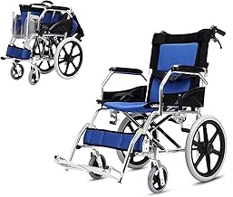 M3 Ultralight Folding Lightweight Transit Wheelchair, Brake on Handles, Travel Wheelchair for Disabled and Seniors, Foot Support, Armrests, Lightweight, Seat 45 cm