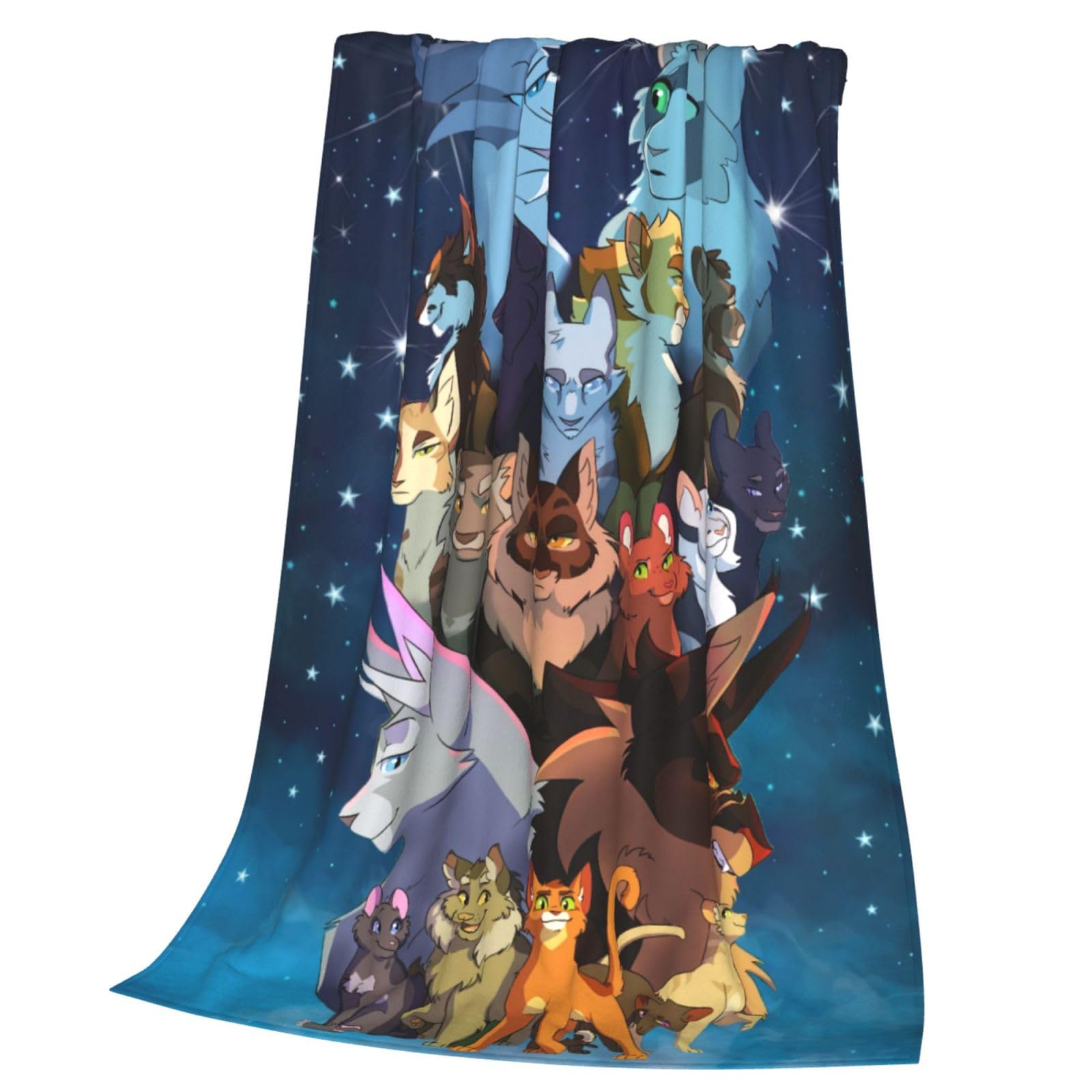 Warriors Cats Blanket Soft Cozy Fleece Throw Blanket Plush Lightweight Warm Fuzzy Flannel Blankets and Throws for Couch Sofa Bed 60"X50"