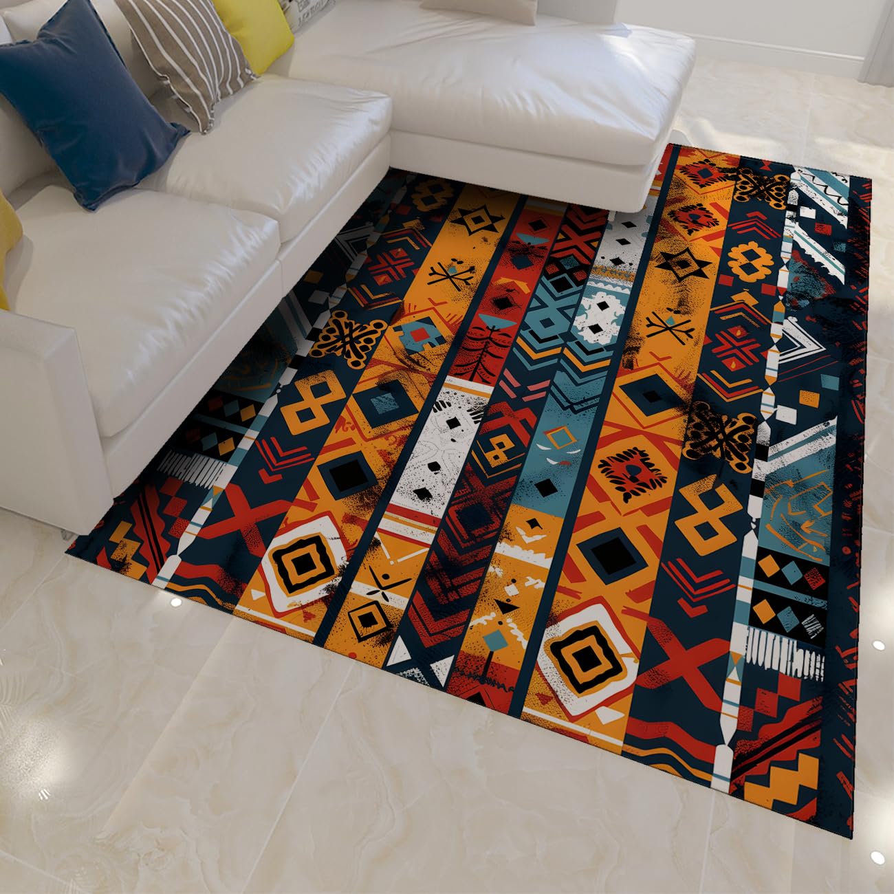Aztec Print Teppich 80x150 Waschbare Teppiche für das Wohnzimmer