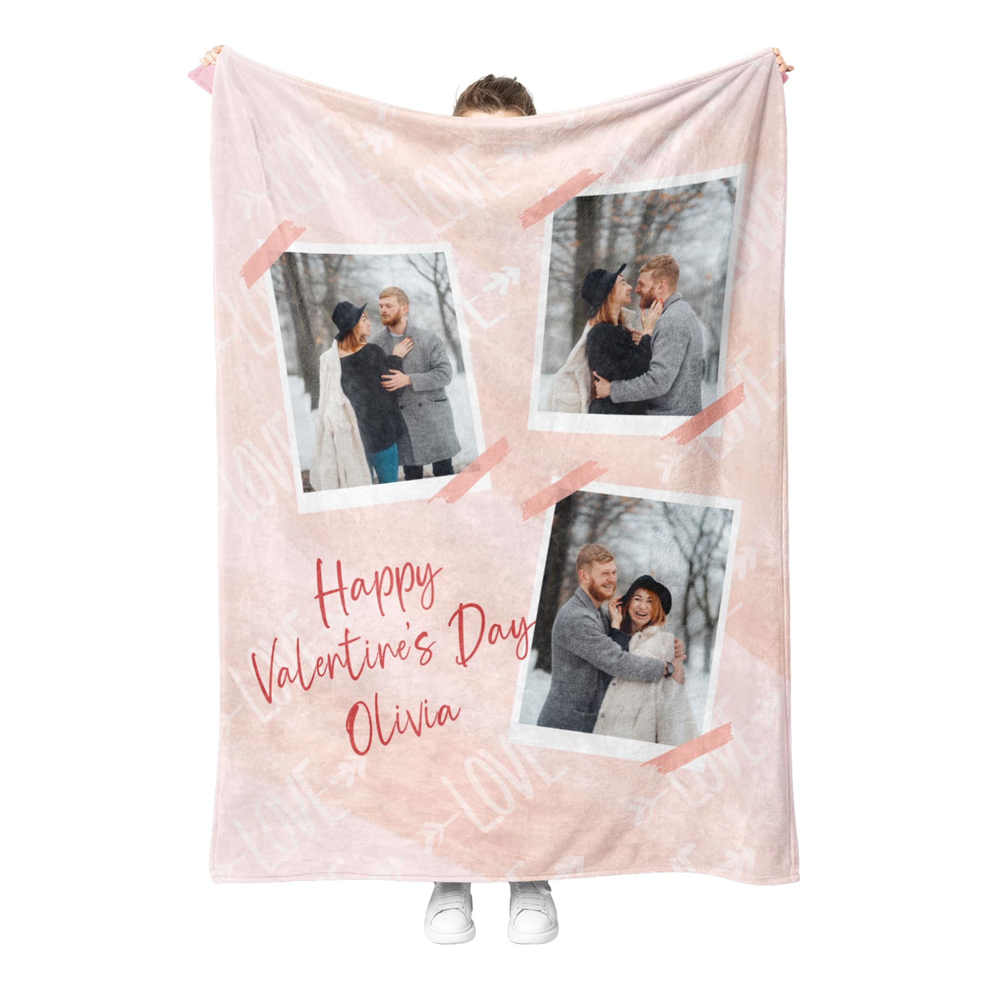 Personalised Gifts for Women, Personalized Flannel Blanket with Photo Text, Personalised Blankets for Adults, Custom Valentine's Day Valentines Birthday Gifts for Mum Grandma, Great Gifts Idea