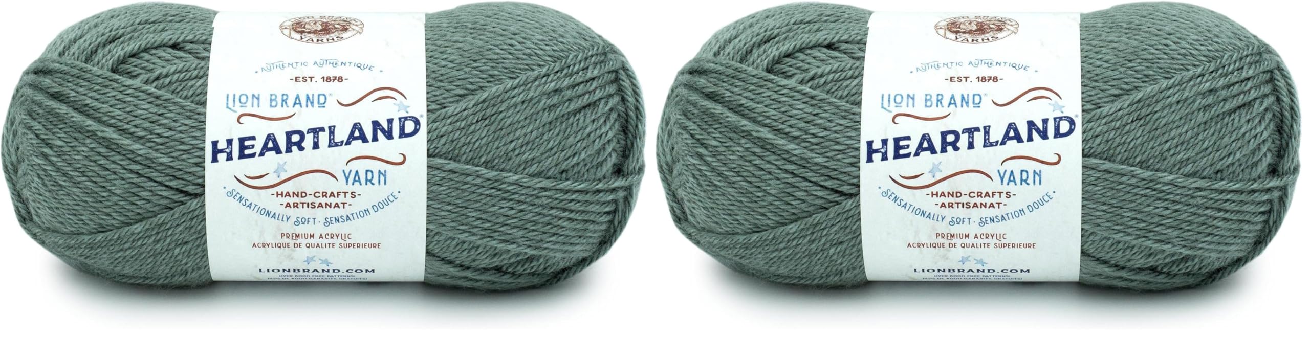 Lion Brand Yarn Heartland Yarn for Crocheting, Knitting, and Weaving, Multicolor Yarn, 2-Pack, Petrified Forest