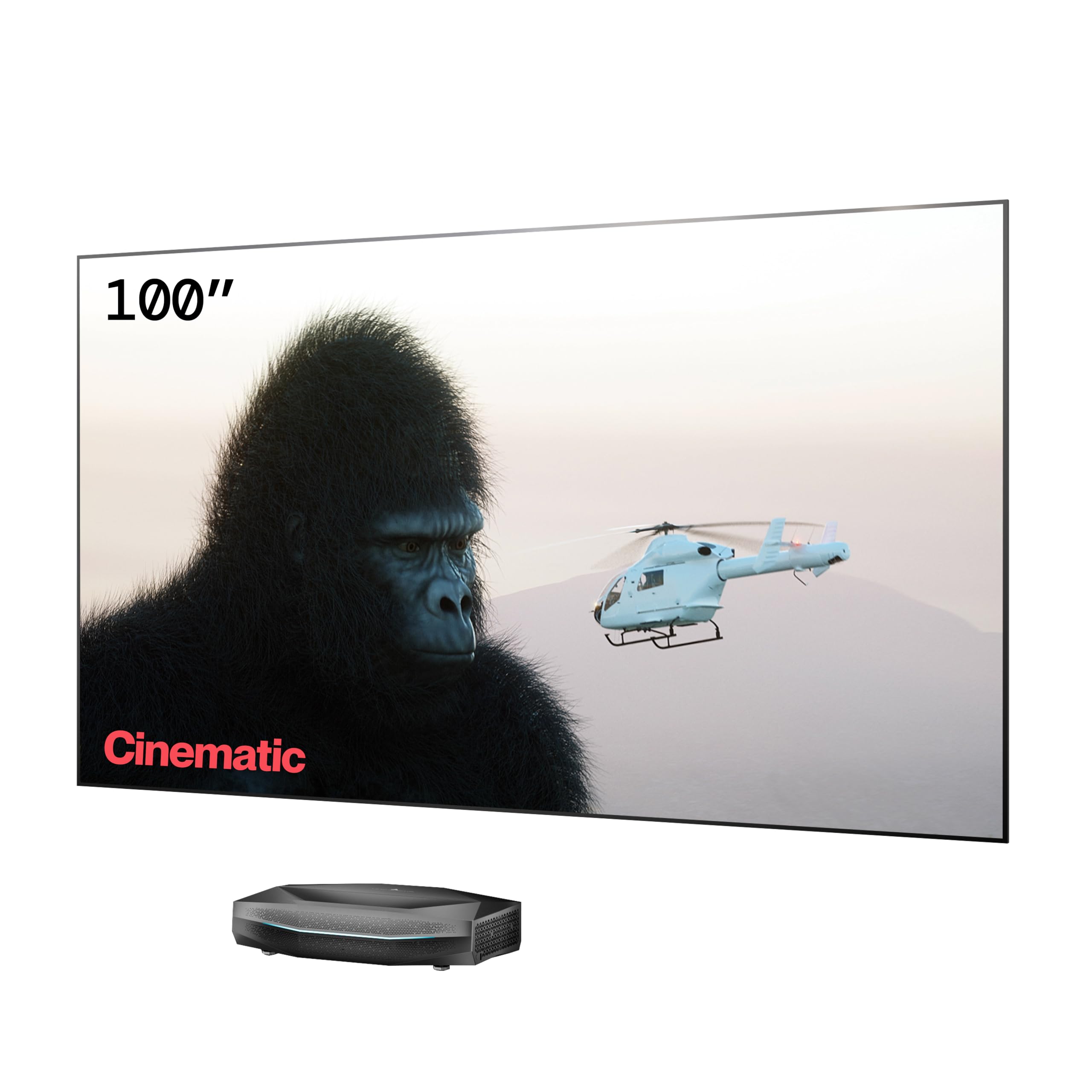 AWOL VISION Aetherion Pro + Pantalla ALR 100 Pulgadas. Proyector láser RGB Triple de Ultra Corto Alcance 4K UHD, HDR10+, Dolby Vision y Atmos, para Cine en casa y Gaming.