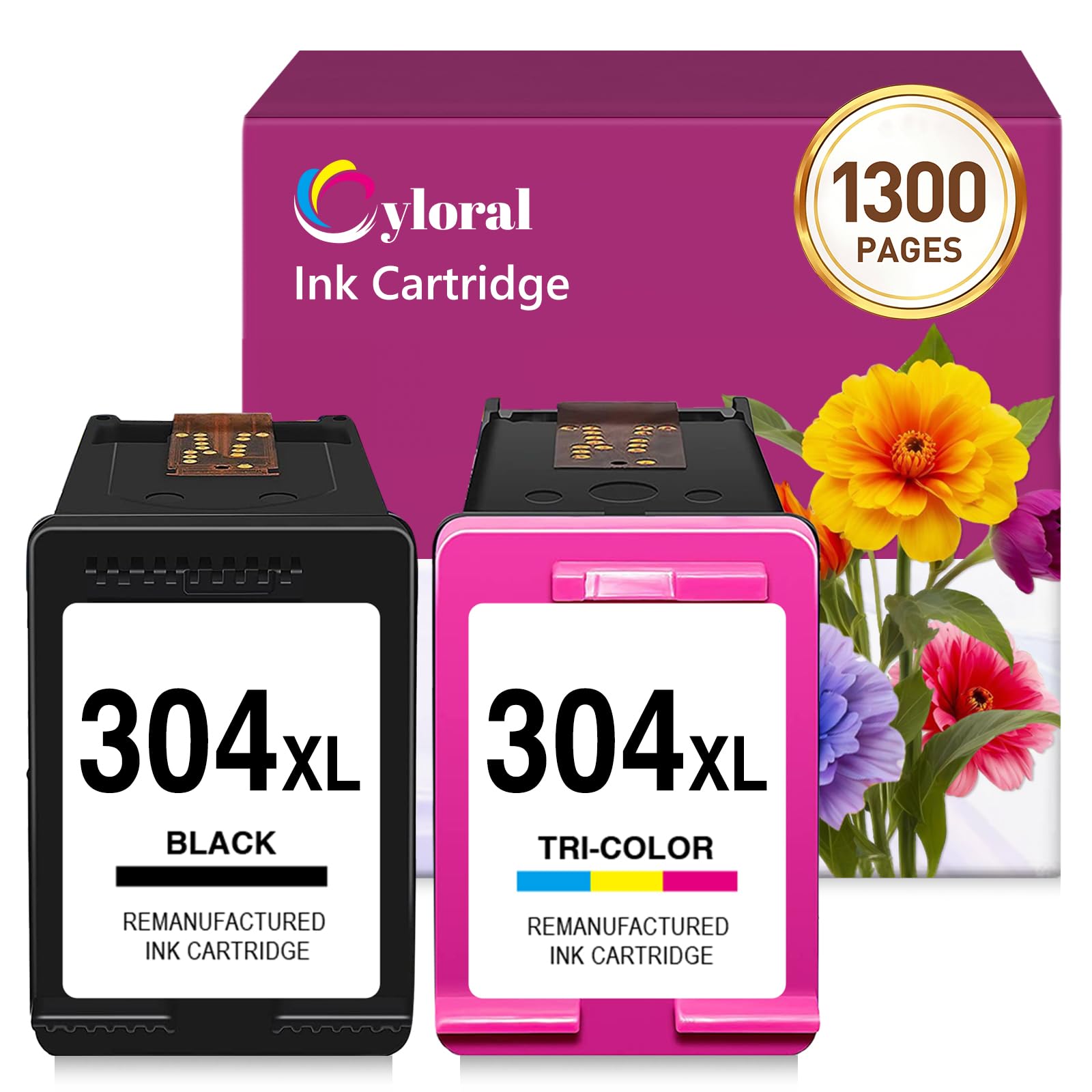 Cyloral 304XL Ink for HP 304 DeskJet 3700 3762 2620 2600 3760 3750 H304 | HP Envy 5000 5030 5032 5010 5020 5050 DeskJet 2630 3730 3752 3720 2621 2622 HP304 Cartridges HP 304 XL Black and Colour
