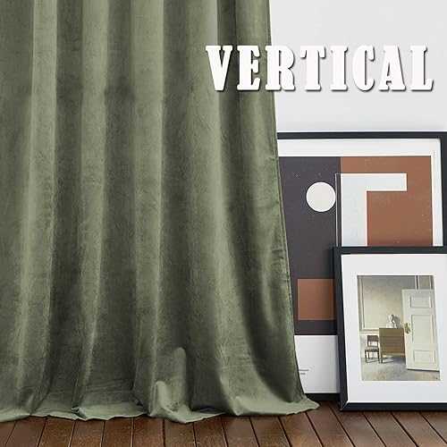 Miniatura 107 de RYB HOME Cortinas de terciopelo súper lujosas con diseño de bolsillo para barra, cortinas de privacidad con aislamiento térmico para oscurecer