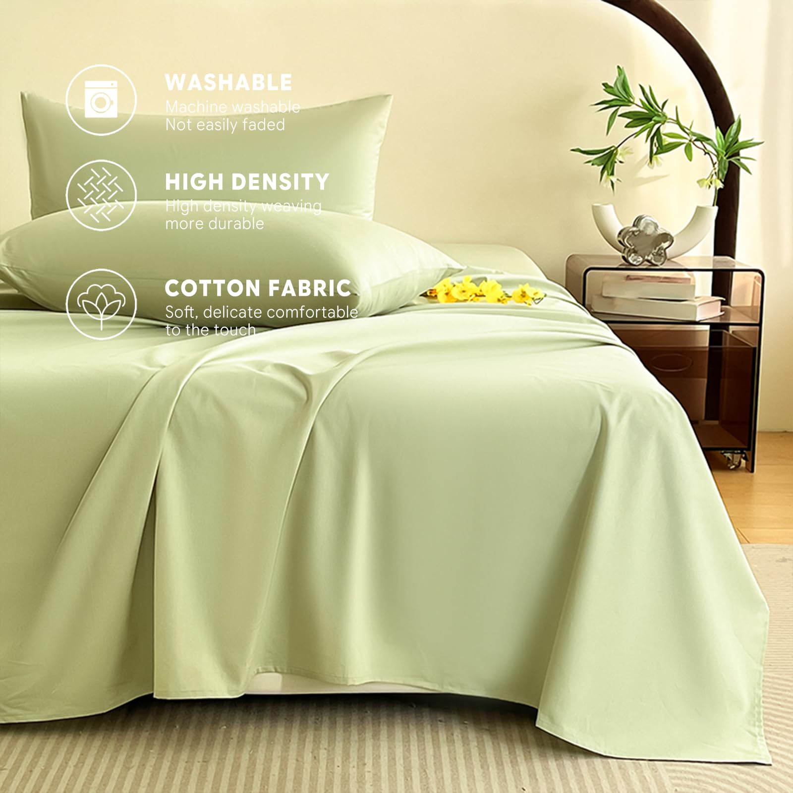 Drap Plat Coton 160x230cm Drap Plat pour 1 Personnes