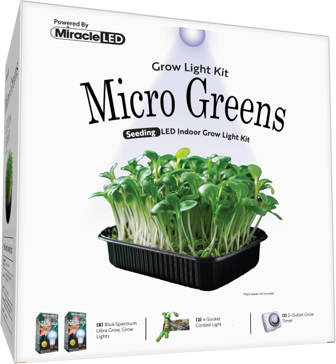 Miracle LED Micro Greens Starter Grow Kit (Ultra Grow Blue Spectrum Edition 2-Pack)