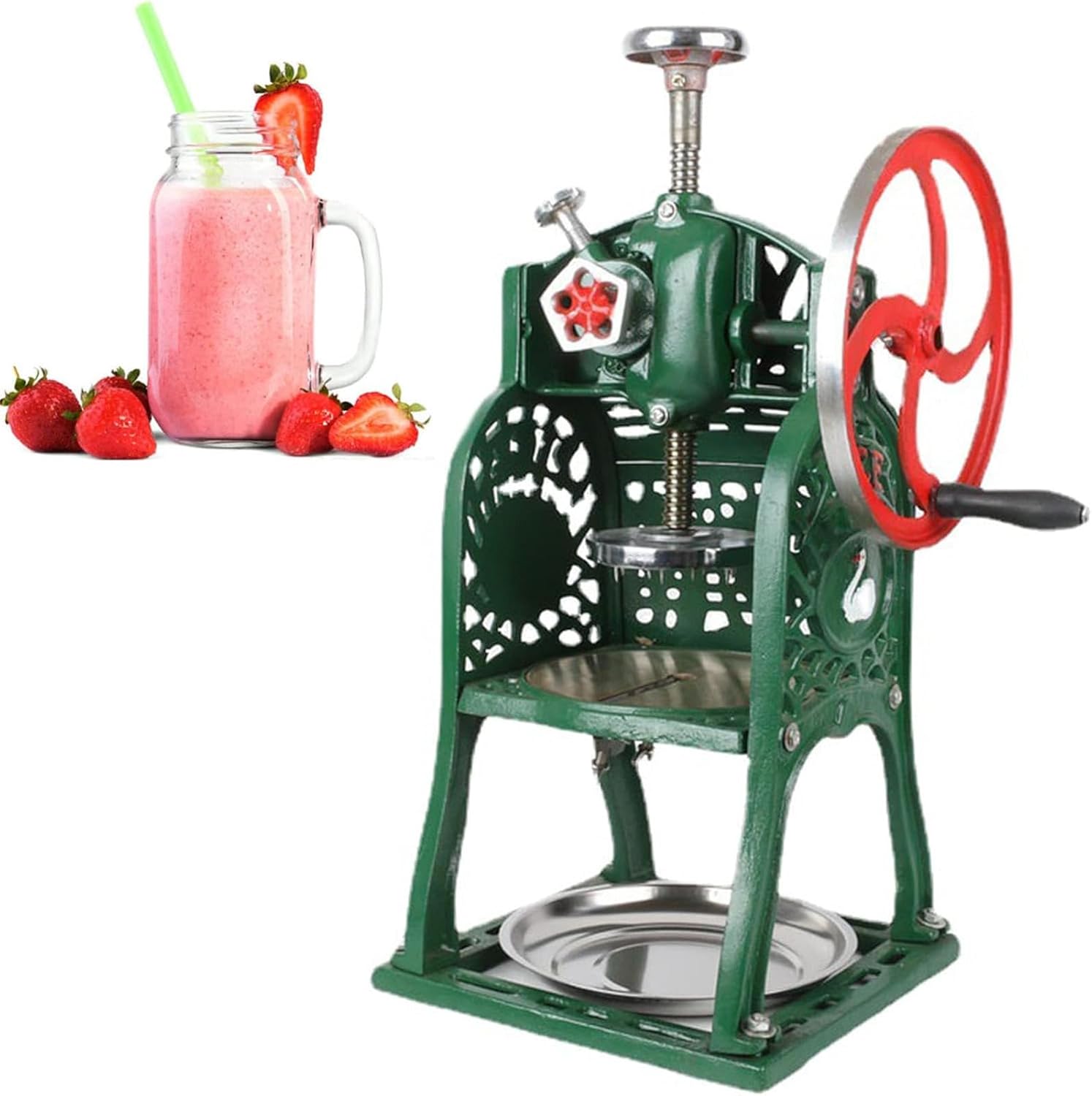 Manual Snow Ice Shaver Machine, Ice Crusher Machine for Home,Manual Snow Cone Machine Shaved Ice Machine for Party, Bars, Restaurants,Hand-Crank Design