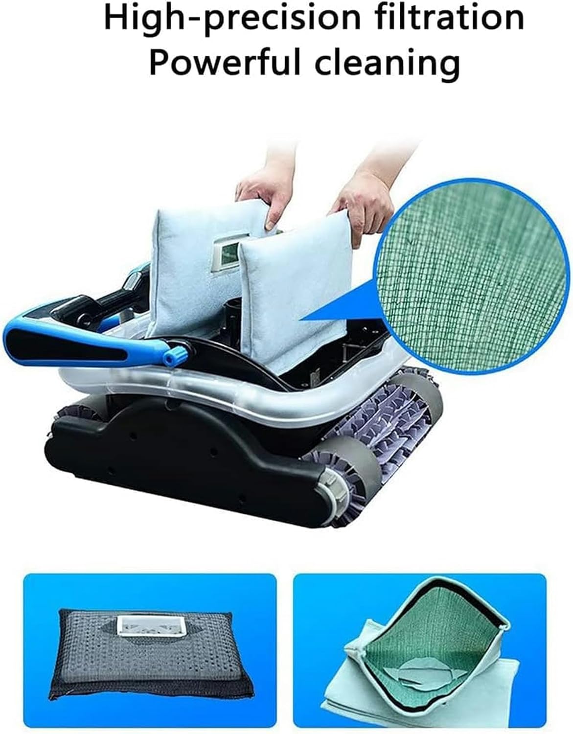 Automatic Swimming Pool Cleaner, Robot Vacuum Cleaner With Climbing Wall Swimming Pool, Two Larger Filter Baskets And 50 Foot Floating Cable, Easy To Clean The Swimming Pool On The Ground/floor