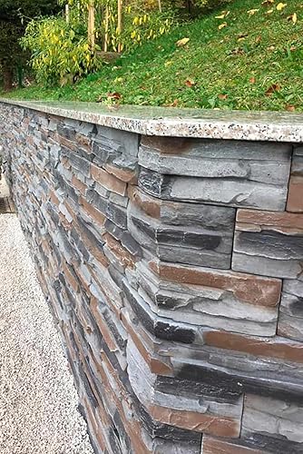 Miniatura 3 de Moldes de hormigón DIY Juego de 10 moldes de plástico para pared de yeso de hormigón, piedra de cemento apilado, molde de paredes de piedra apiladas