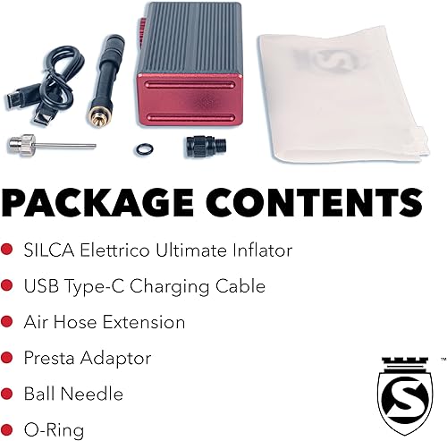 Miniatura 8 de SILCA ELETTRICO - Mini bomba eléctrica para bicicleta, bomba digital para neumáticos de bicicleta con apagado automático, recargable USB-C,