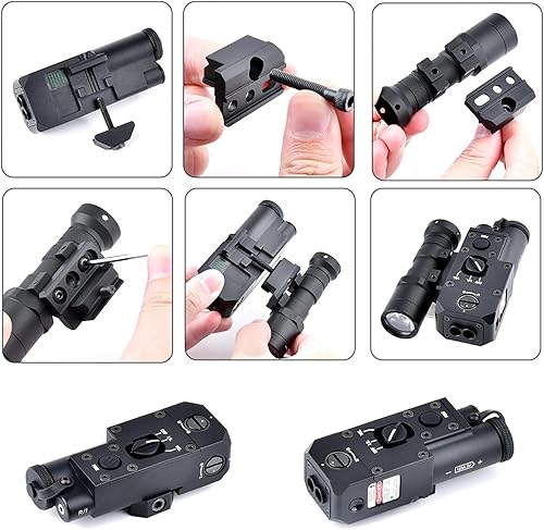 Miniatura 2 de Vistas láser de caja CQL-1 de metal, con láser IR + mira láser rojoverdeazul, con interruptor de presión y soporte de base de linterna serie