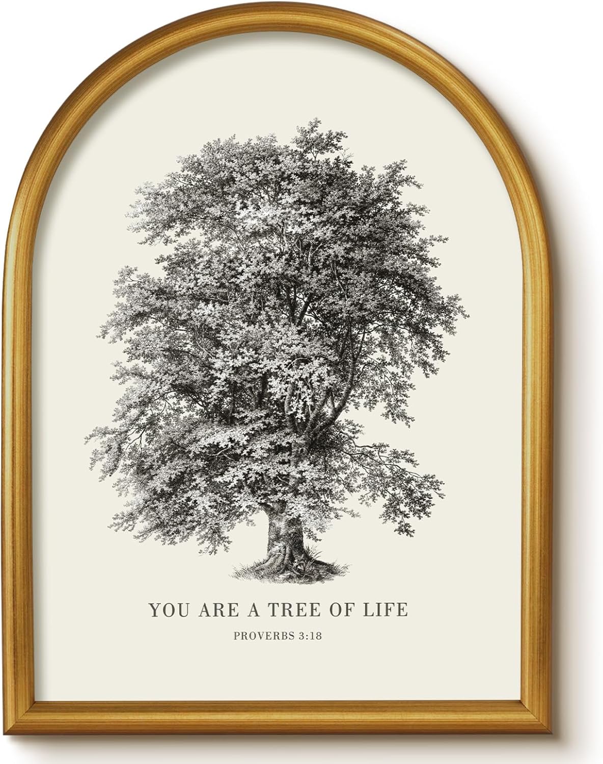 VIYYIEA Vintage Christian Wall Art, Sketch Oak Tree Framed Pictures