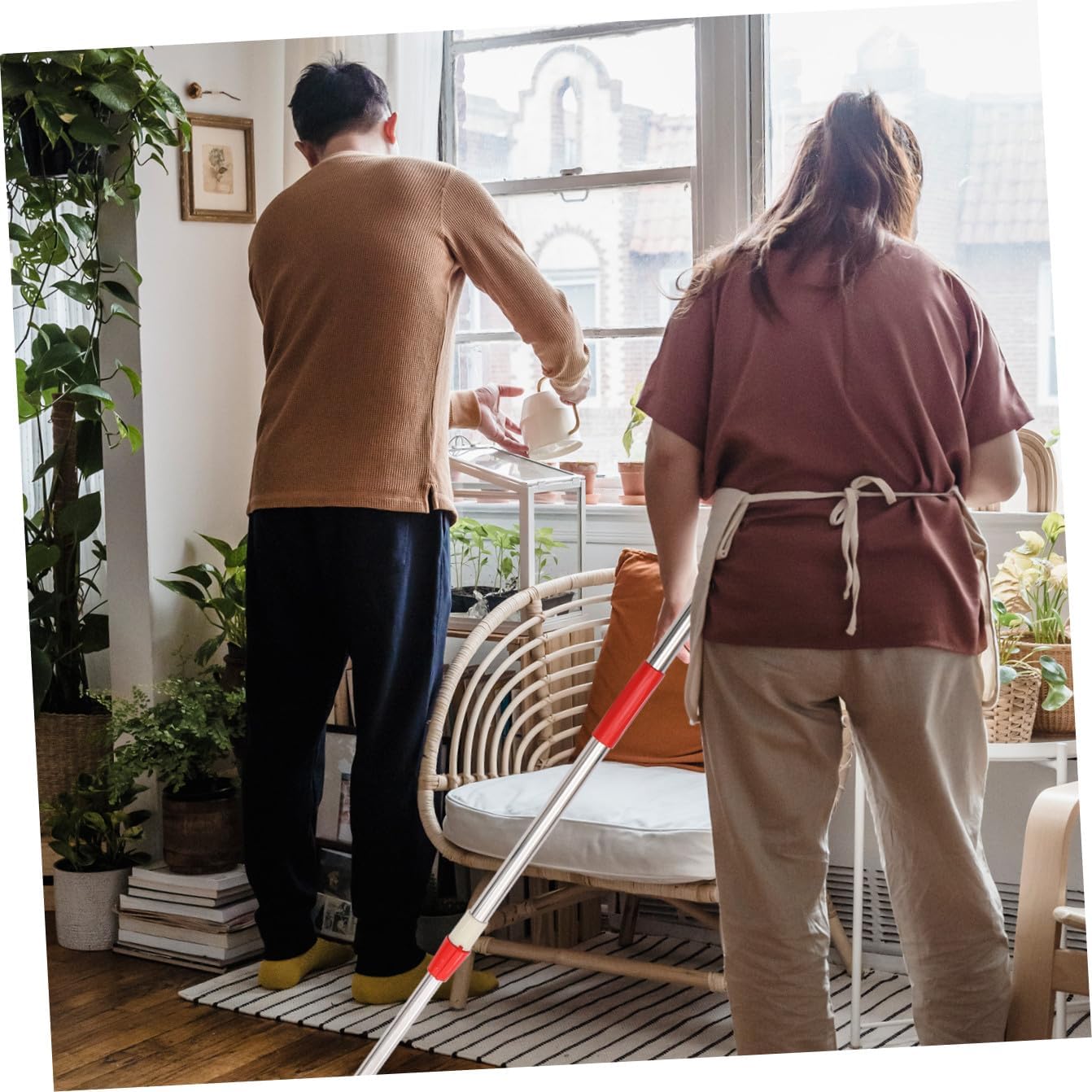 Rotating Stainless Steel Mop Pole Handle Replacement Lightweight Cleaning Tool for Effortless Floor Mopping Mop Accessory for Home and Commercial Use