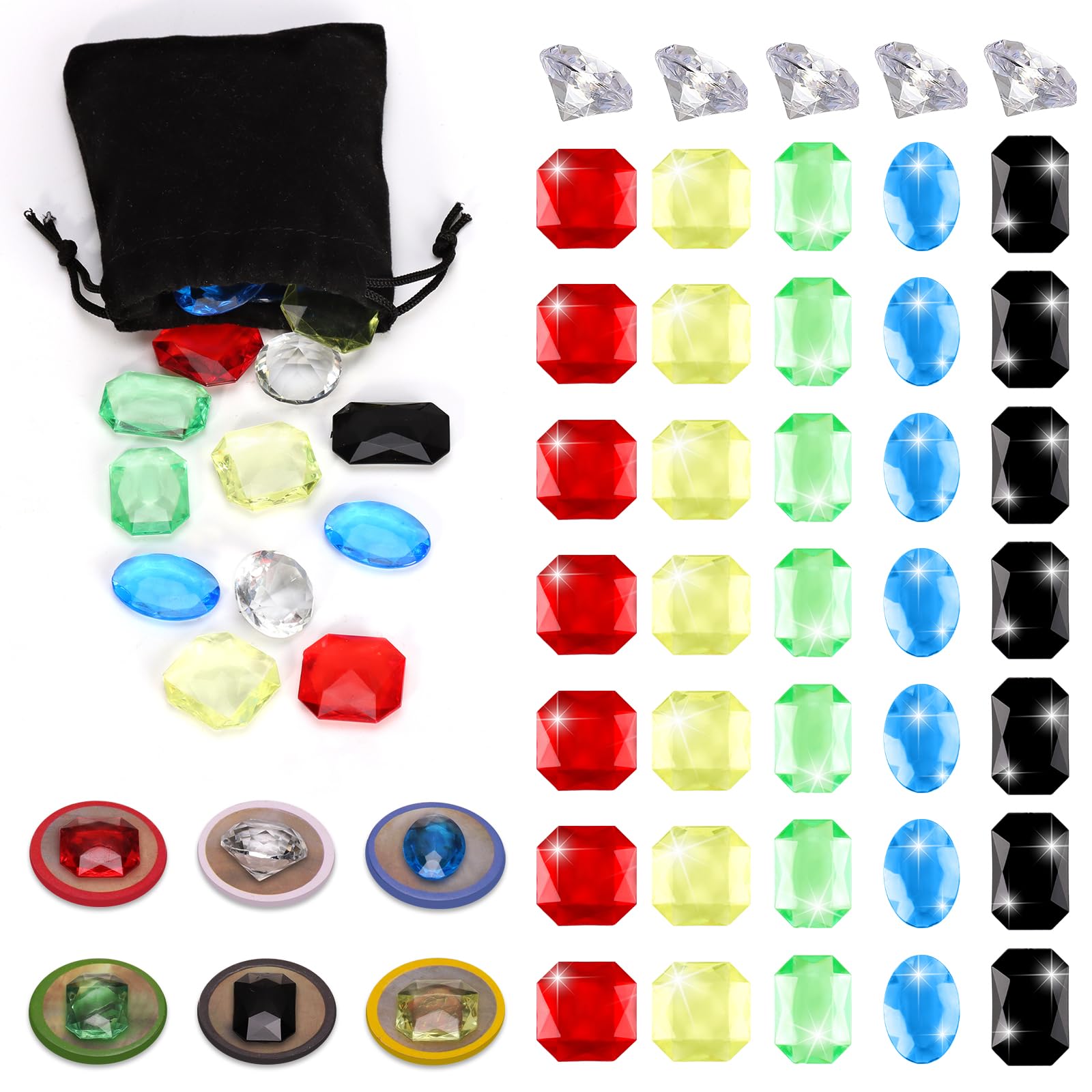 Amazon.com: MSHUNKEJI 40 Pcs Board Game Gems 6 Styles Board Game