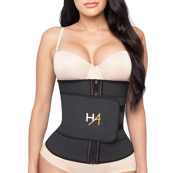 Buy Hourglass Angel Zipped Up And Snatched Workout Waist Trainer Zipper And Velcro Sports Sweat Slimmer Trimmer Band With Belt Waist Cincher Tummy Control Body Shaper Weight Loss Belly Band Ha108 At