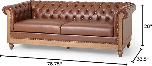 Miniatura 12 de Christopher Knight Home Sofás Castalia, marrón coñac + natural