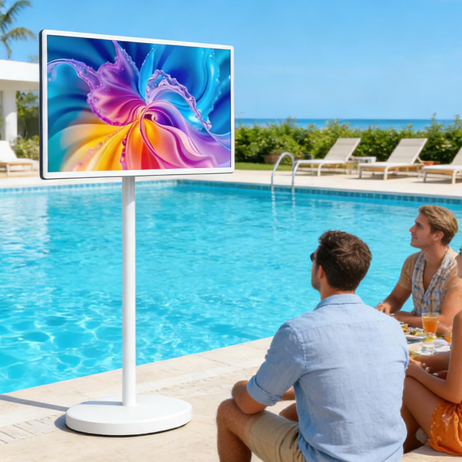 Tableta Smart TV Portátil De 21.5/27/32 Pulgadas con Soporte con Ruedas, Pantalla Táctil 1080p, Android 13, 8+128 GB, Inalámbrica, con Ruedas Y Control Remoto. 21.5in