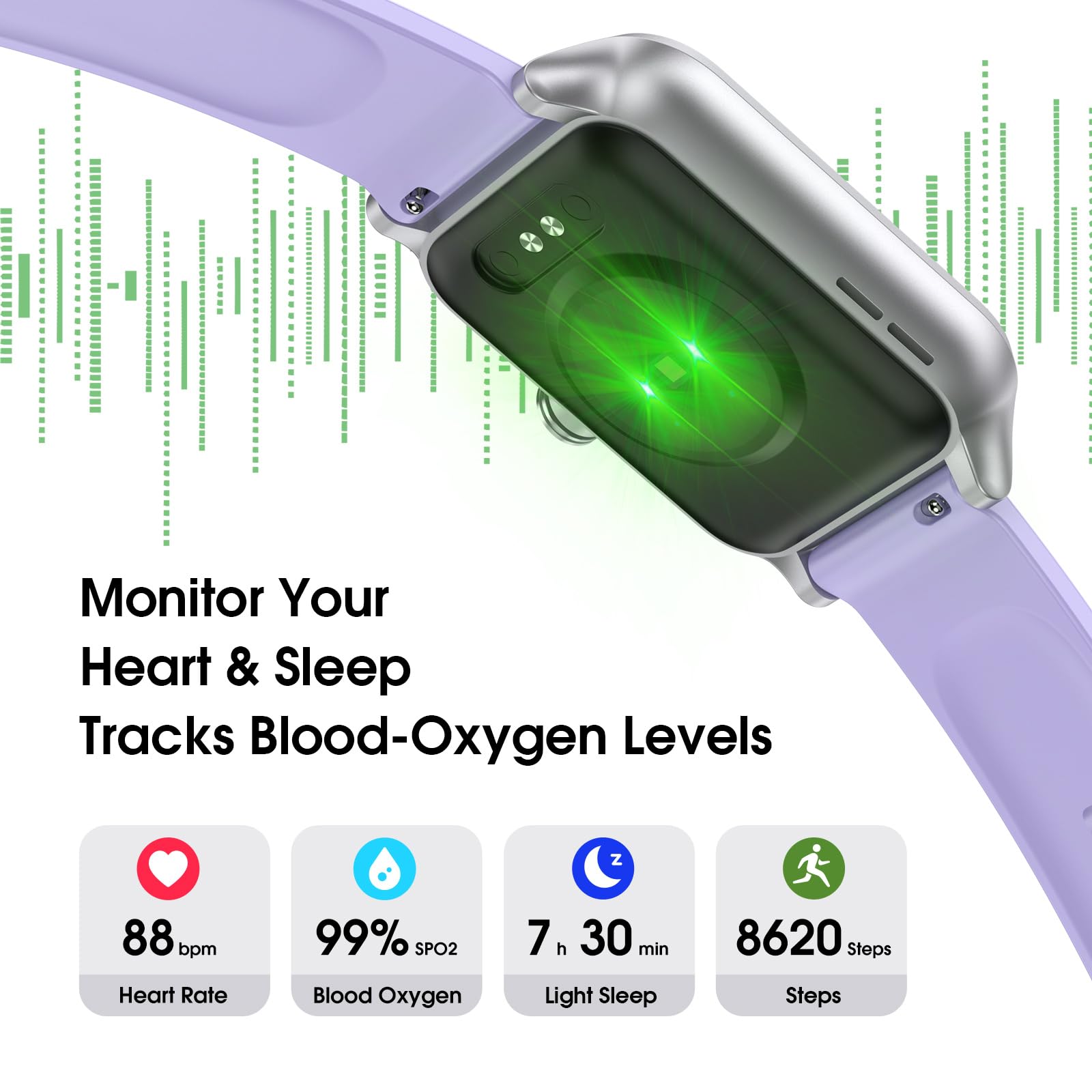 Smart Watch (Answer/Make Call) for Women Men, Fitness Tracker with Heart Rate, Blood Oxygen, Sleep Tracker, IP68 Waterproof Fitness Watch Step Calorie Counter Pedometer Compatible iPhone & Android