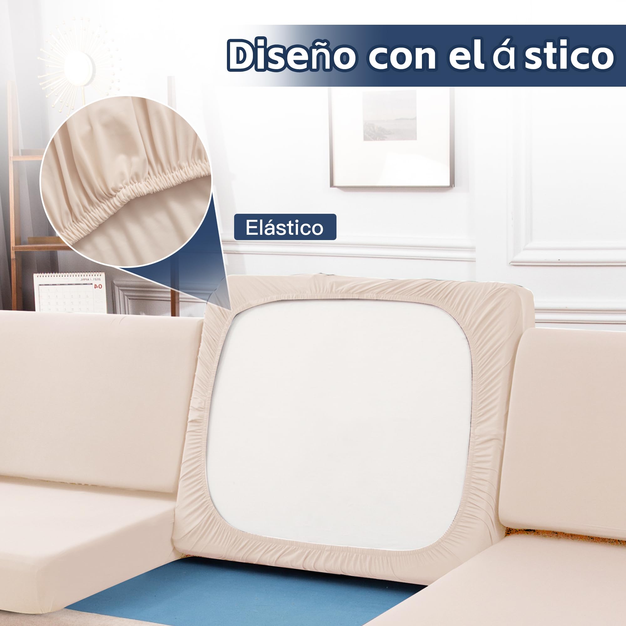 Conjunto de para Cojines de terraza|Fundas para sofá al Aire Libre|Fundas elásticas para Cojines de sofá|Fundas para sofá|Fundas Protectoras para Muebles Lavables y Reutilizables