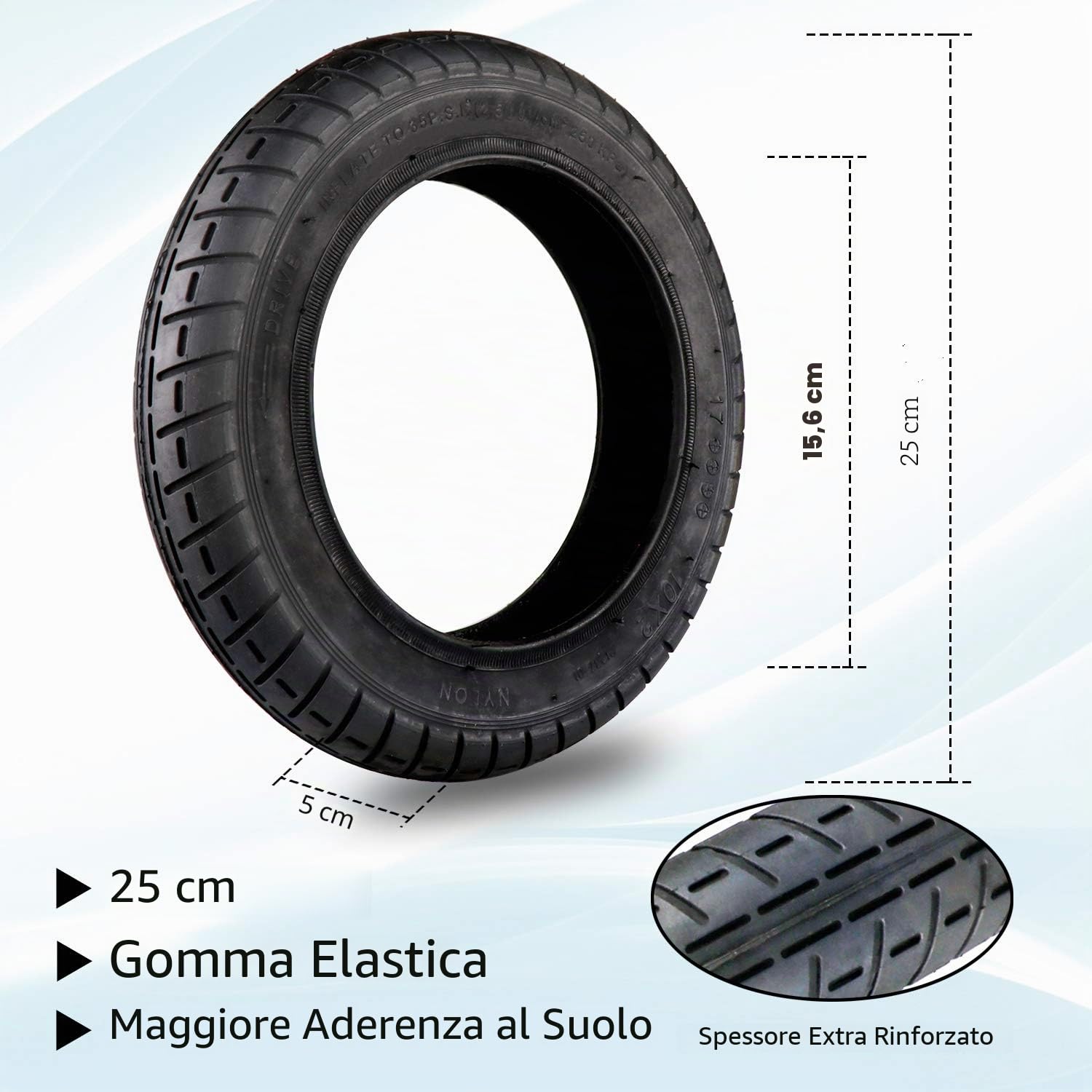 ANSENI® 2 Camere d'aria e 2 Ruote da WANDA10 Pollici per Scooter Monopattino Elettrico Vivobike S2 Max,Gomme Di Ricambi per Monopattino Elettrico