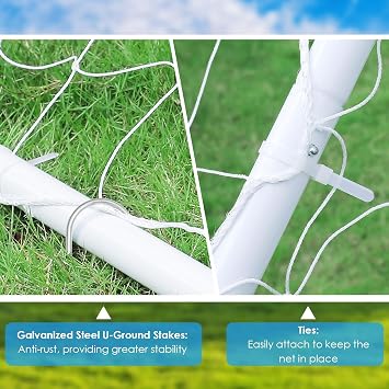 LIFERUN 12x6 FT Portable Soccer Goal for Backyard, Adult & Kids Soccer Goal with Heavy Duty Steel Frame, Net and Ground Stakes, for Home School Practice Training Aid Soccer Field Equipment