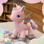 Unicorn Plush Toy,38cm/15 Unicorn Stuffed Animals for Girls and Boys ,Rainbow Unicorn Plush Doll Gift for Kids Babies Birthday Party (Pink 38cm)
