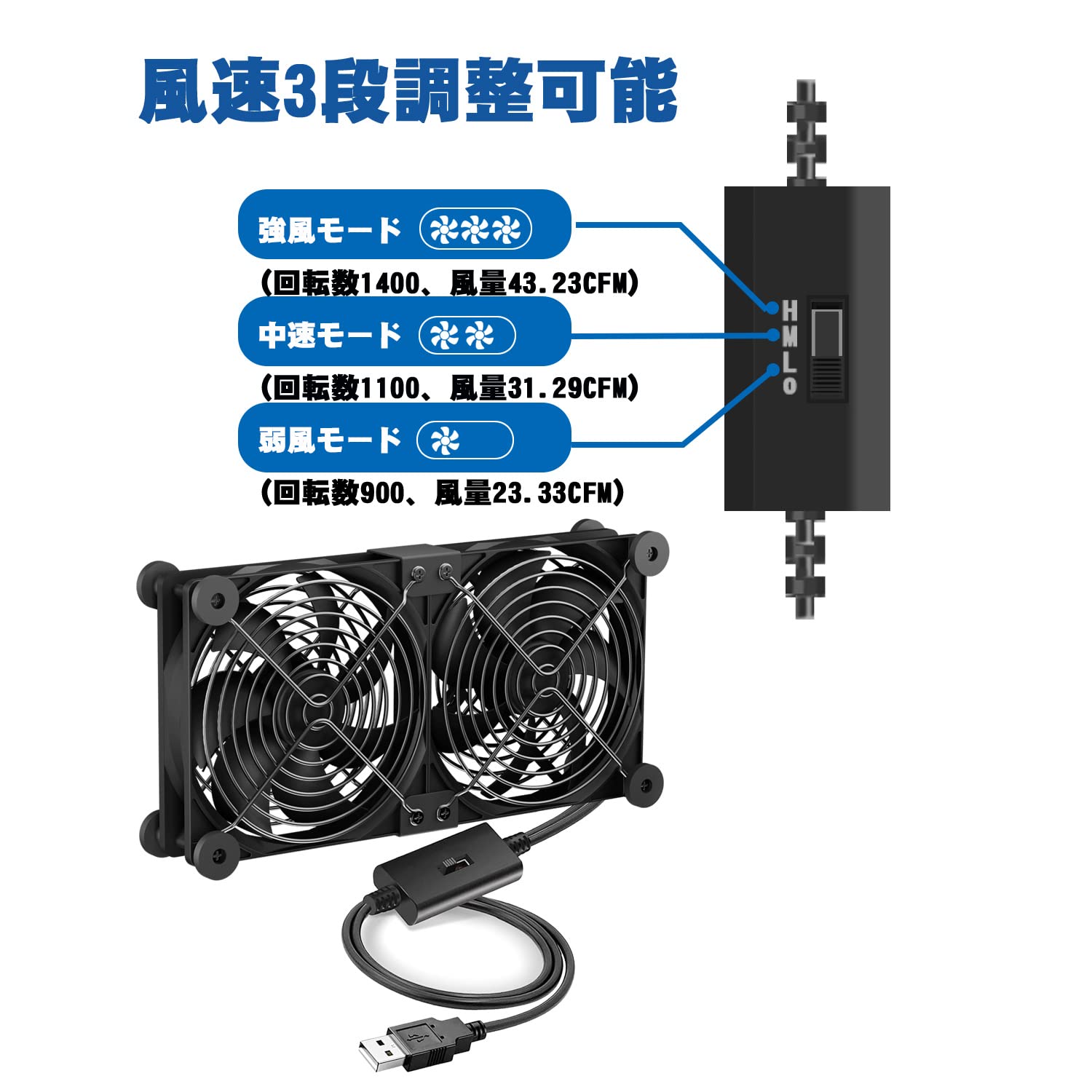 ニョロゾ USB扇風機 風量3段階調整 ニョロゾ USB扇風機 風量3段階調整 ニョロゾ USB扇風機 風量3