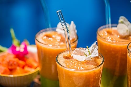 Miniatura 9 de Hummingbird Glass Straws, sorbetes transparentes de 9 pulgadas x 9,5 mm, fabricado con orgullo en Estados Unidos, reutilizable para licuado, té,