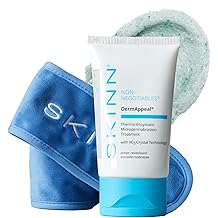 SKINN DermAppeal 微晶磨皮面部磨砂膏 - 专业级去角质面部磨砂膏,带头带,无痕应用 - 皱纹和细纹的日常皮肤护理以及光滑、发光的皮肤