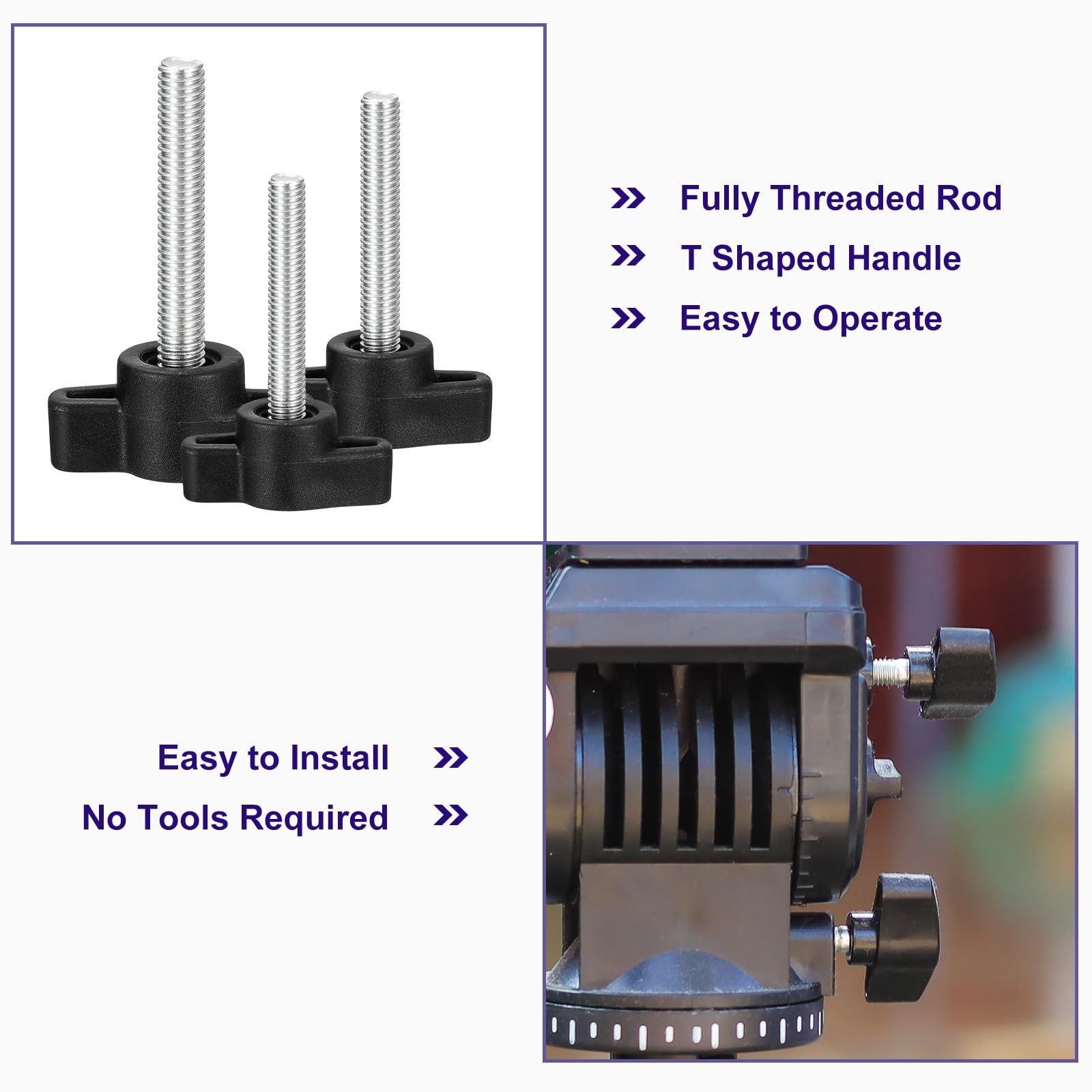 QUARKZMAN 8Pcs Vite A Farfalla Di Bloccaggio, M4 X 8mm Metrico Acciaio Al Carbonio Viti A T Con Pomello Per Sostituzione Rapida Senza Attrezzi