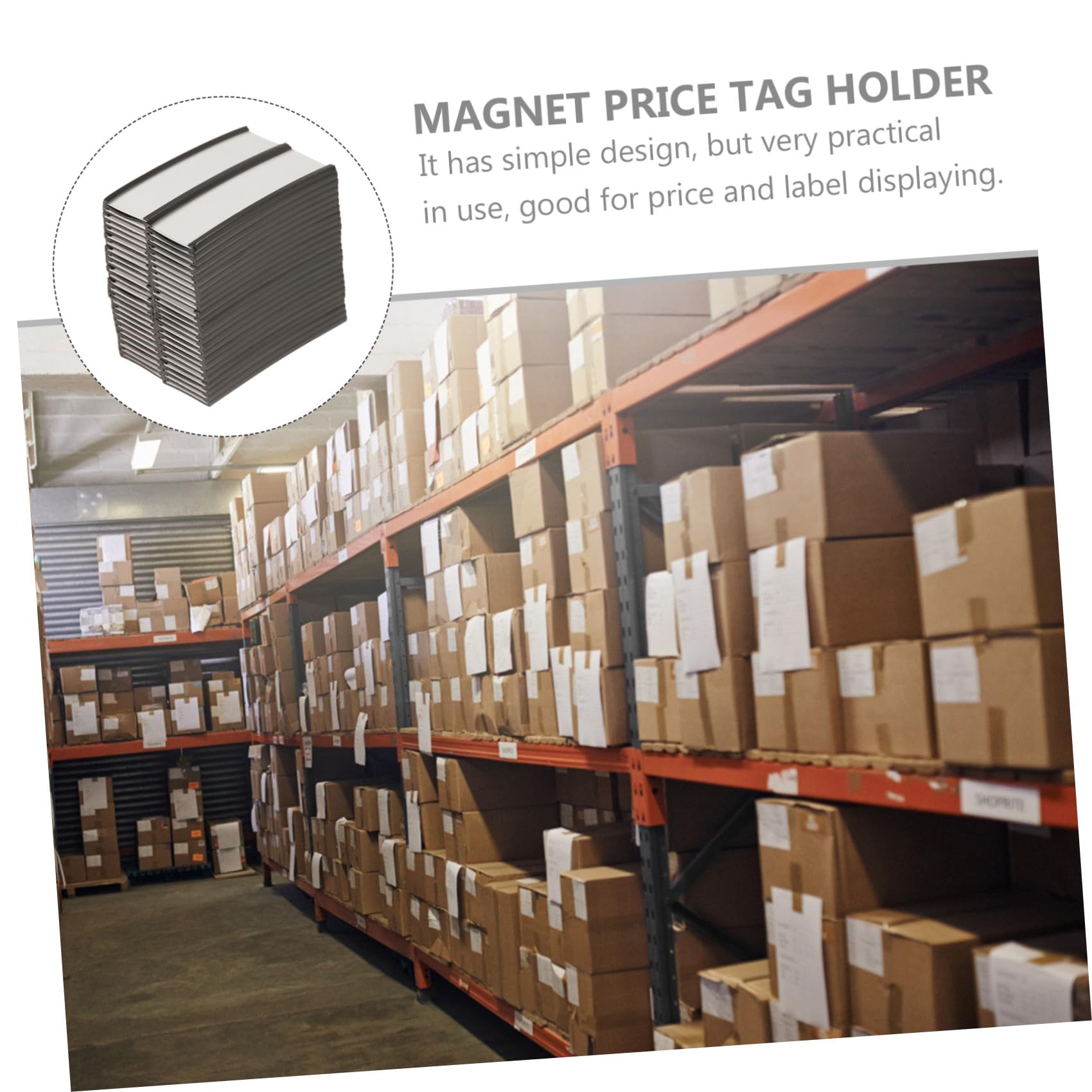 Clip Etichette Magnetico 50 Pezzi in Gomma per Scaffale Magazzino