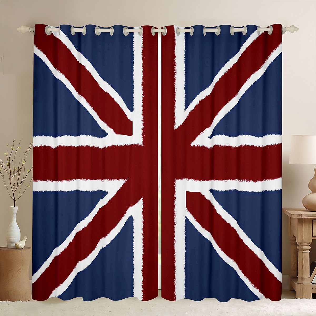 Homewish Union Jack Blackout Curtains 52 x 63 for Kids Teens Bedroom โ image 1