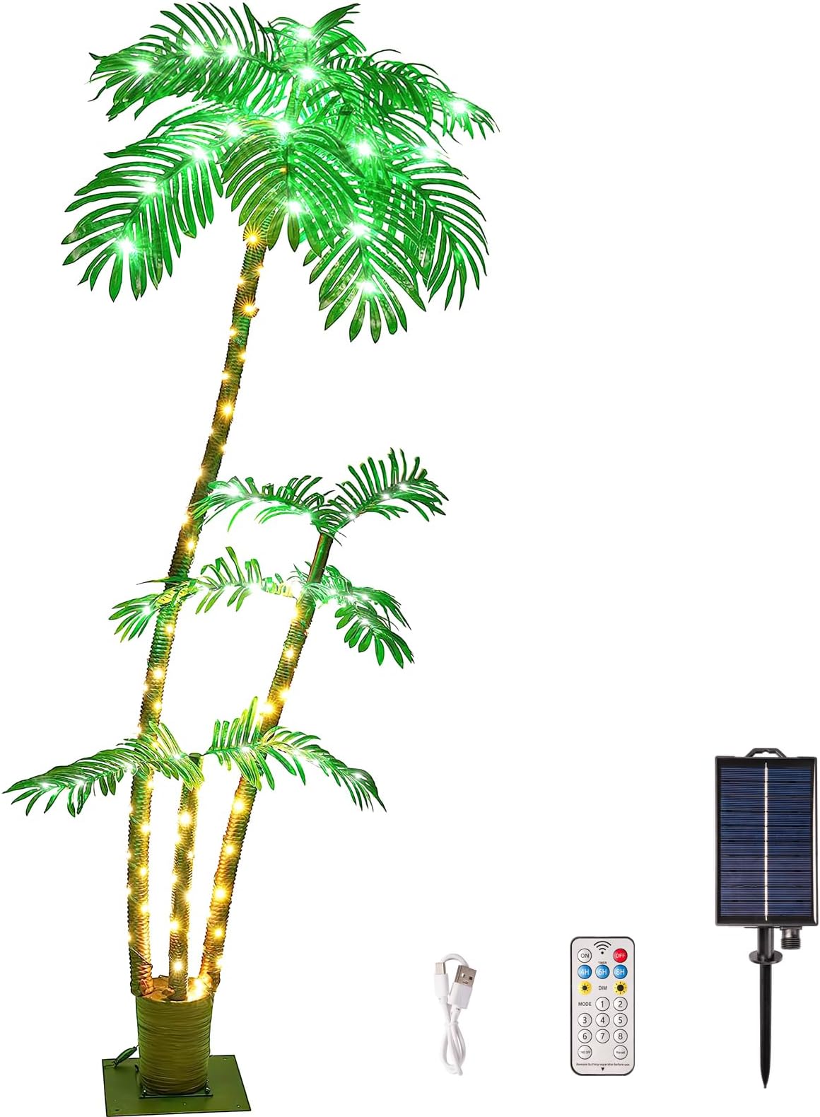Kenvc Lighted Palm Tree, Christmas Decor 6' 3.3', LED