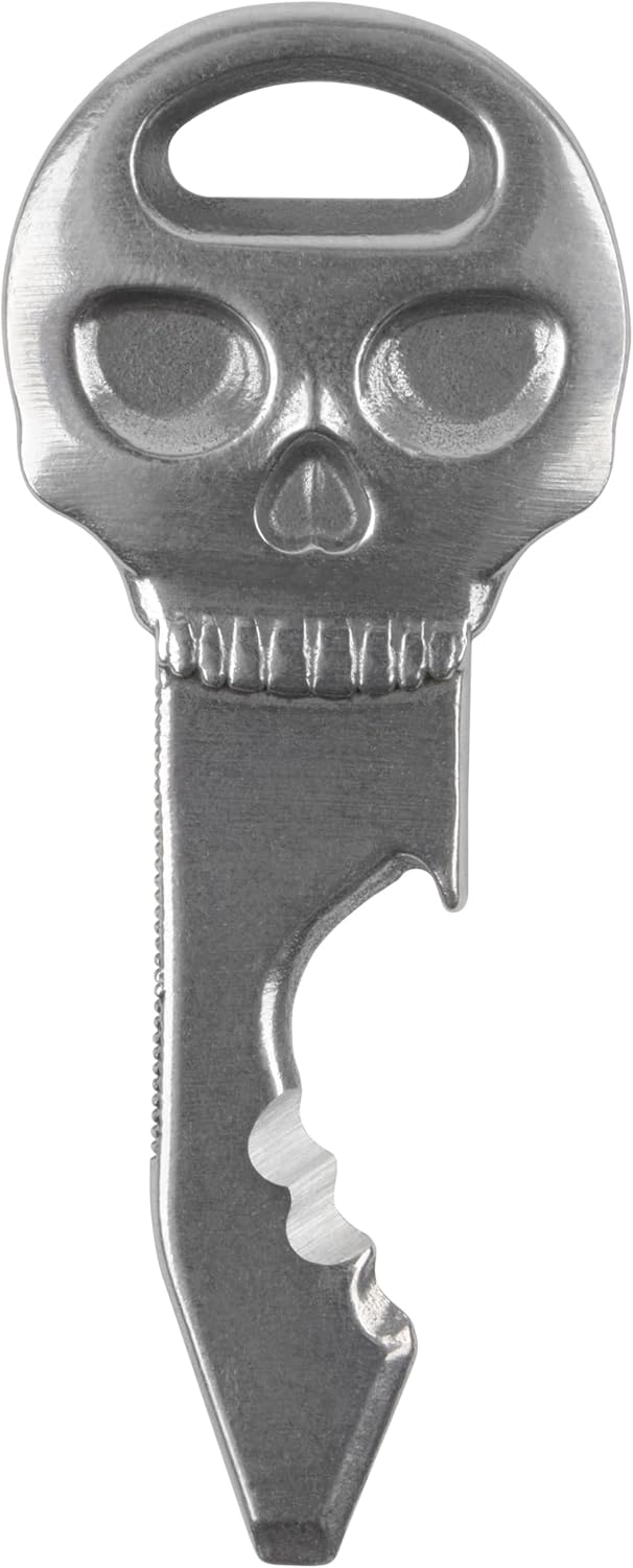 Nite Ize DoohicKey SkullKey Key Tool - Durable Keychain - Multipurpose with Bottle Opener, File, Serrated Edge, Scoring Point & Screwdriver - Travel & Airport-Friendly Multi Tool - 2 Pack