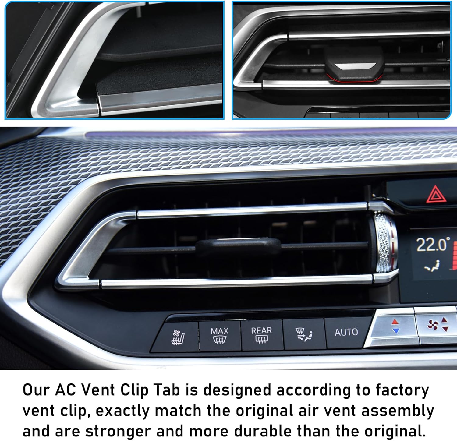 Jaronx Compatible With BMW Air Vent Clips Tab for X5 G05 2019-2023/X6 G06 2020-2023/X7 G07 2019-2023,Upgraded AC Vent Clips Air-Conditioning Outlet Tab Trim Set for BMW X5 G05/X6 G06/X7 G07(Left Side)