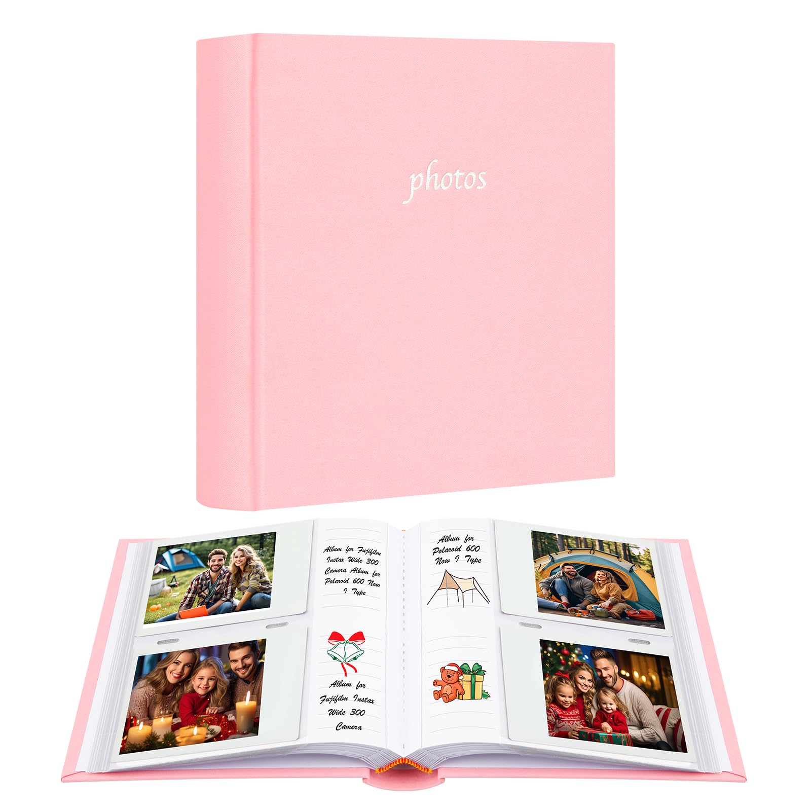 120 Pockets Wedding Photo Album With Memo Areas For Fujifilm