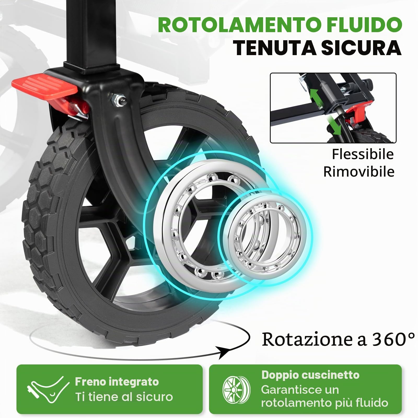 HIKENTURE Carrello pieghevole con Brema – 140 litri di volume e portata 150 kg, estremamente pieghevole, carrello per la spesa, per spiaggia, campeggio, shopping