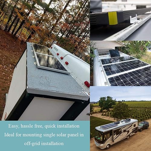 Miniatura 6 de Soportes de montaje en Z para panel solar, con tuercas y pernos, adecuados para paneles solares de 50 W a 150 W en RV, barcos, autocaravanas,