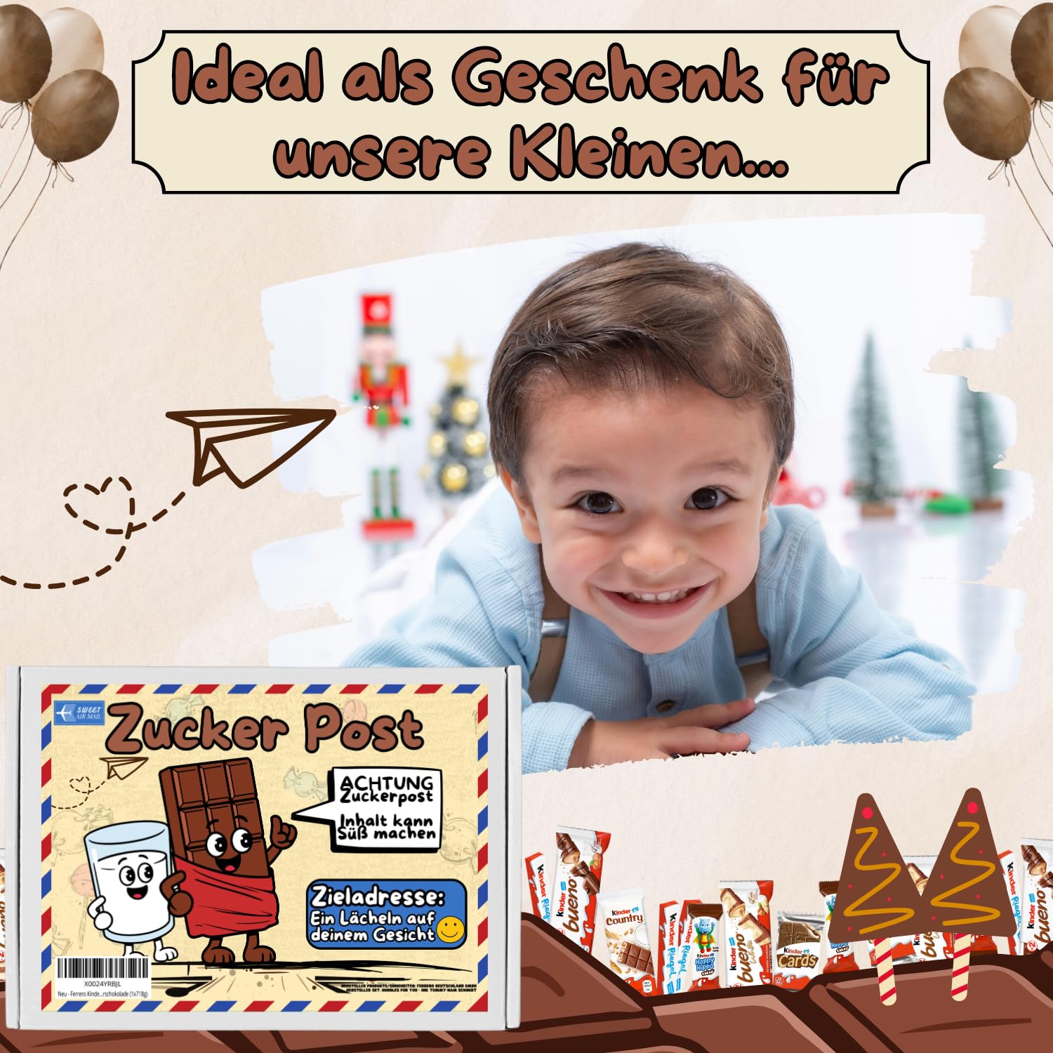 Ferrero Kinder Schokolade Geschenk-Box - Süßigkeiten Mix - Party-Mix - Süßigkeiten Großpackungen von Kinderschokolade (1x718g)