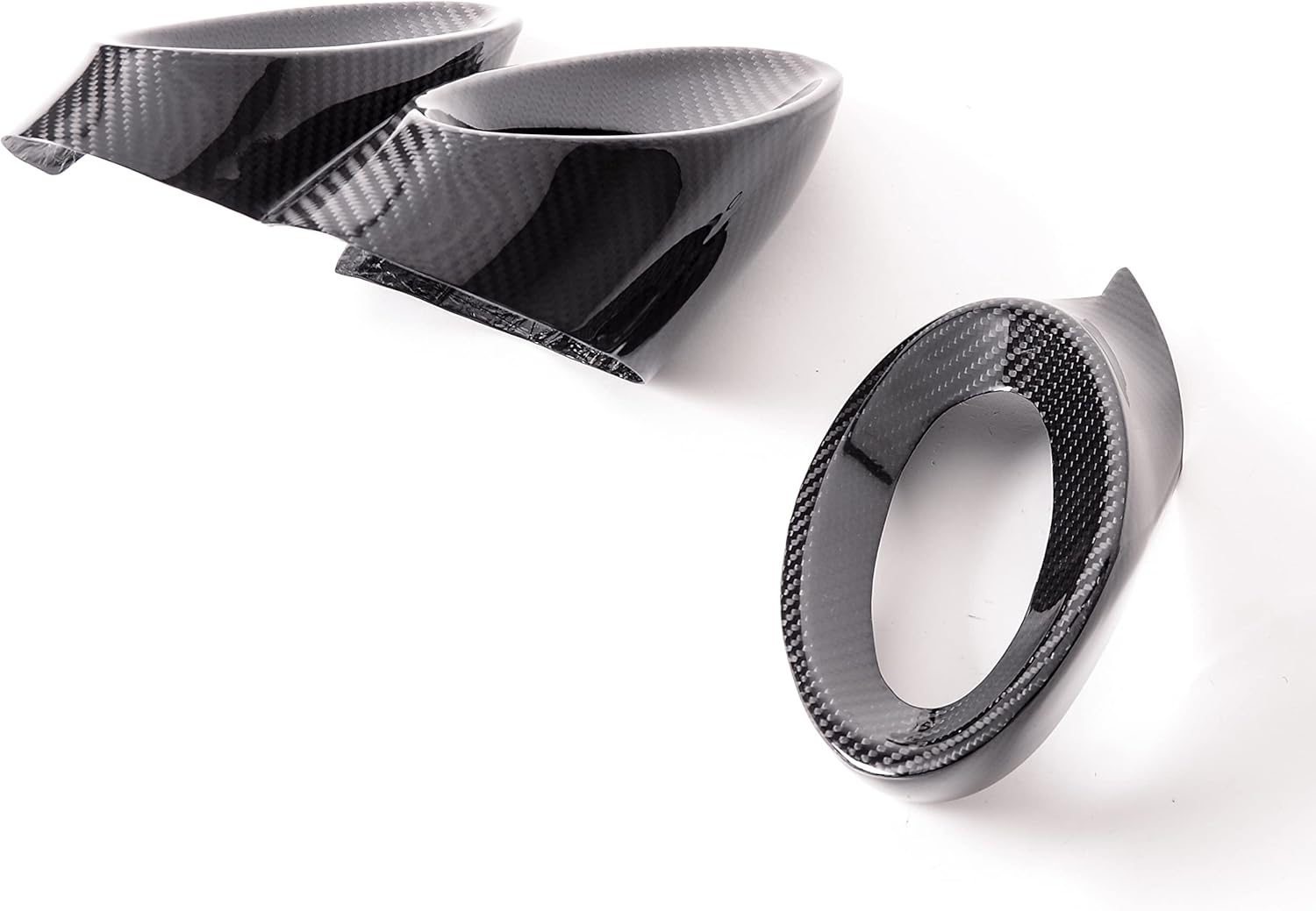 Bestem Carbon Fiber Exhaust End Cap Set (3 pcs) for Triumph Rocket III 2020-2021 Twill Weave