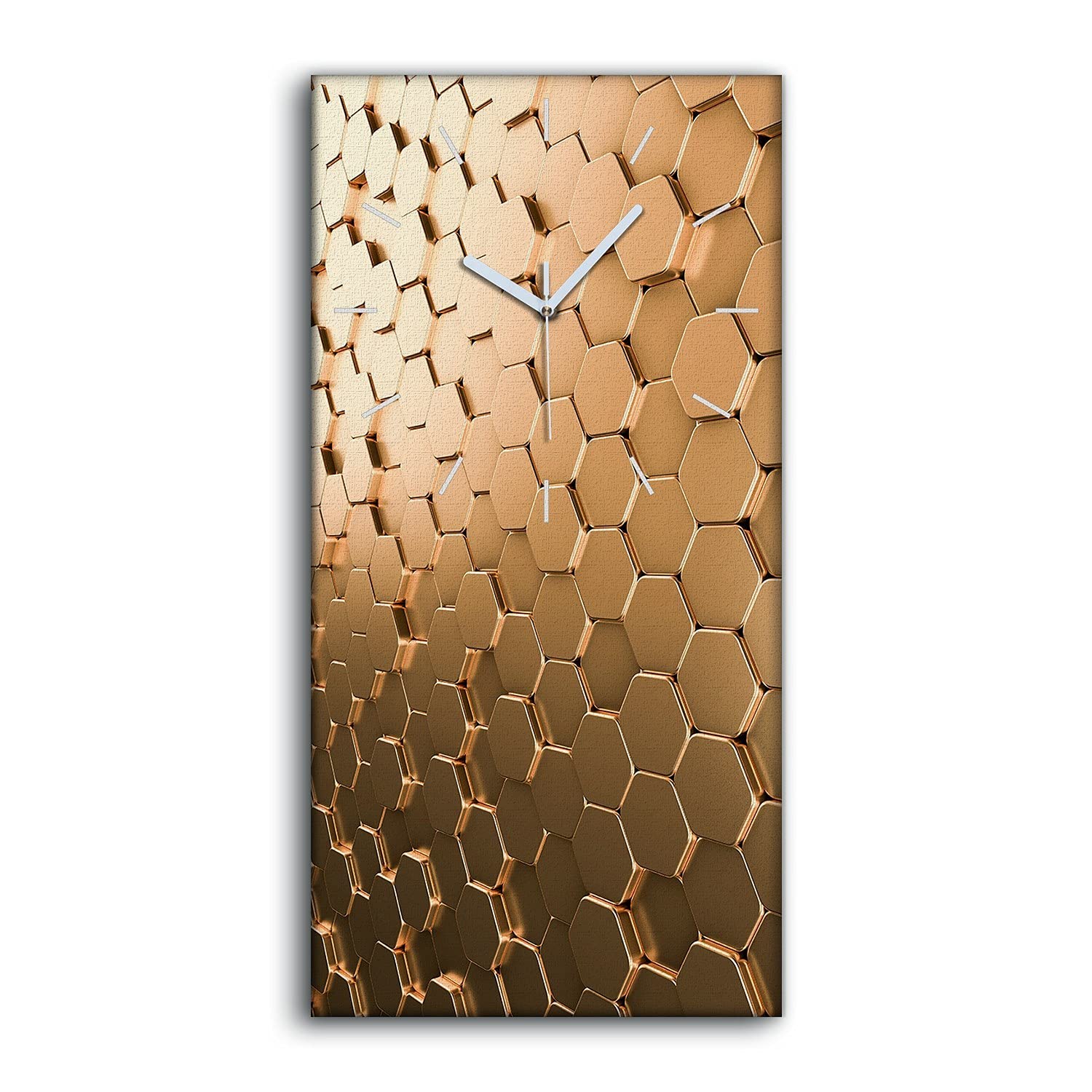 Horloge sur Toile Art Mural Salon Moderne Image Hexagone Abstrait en Silence