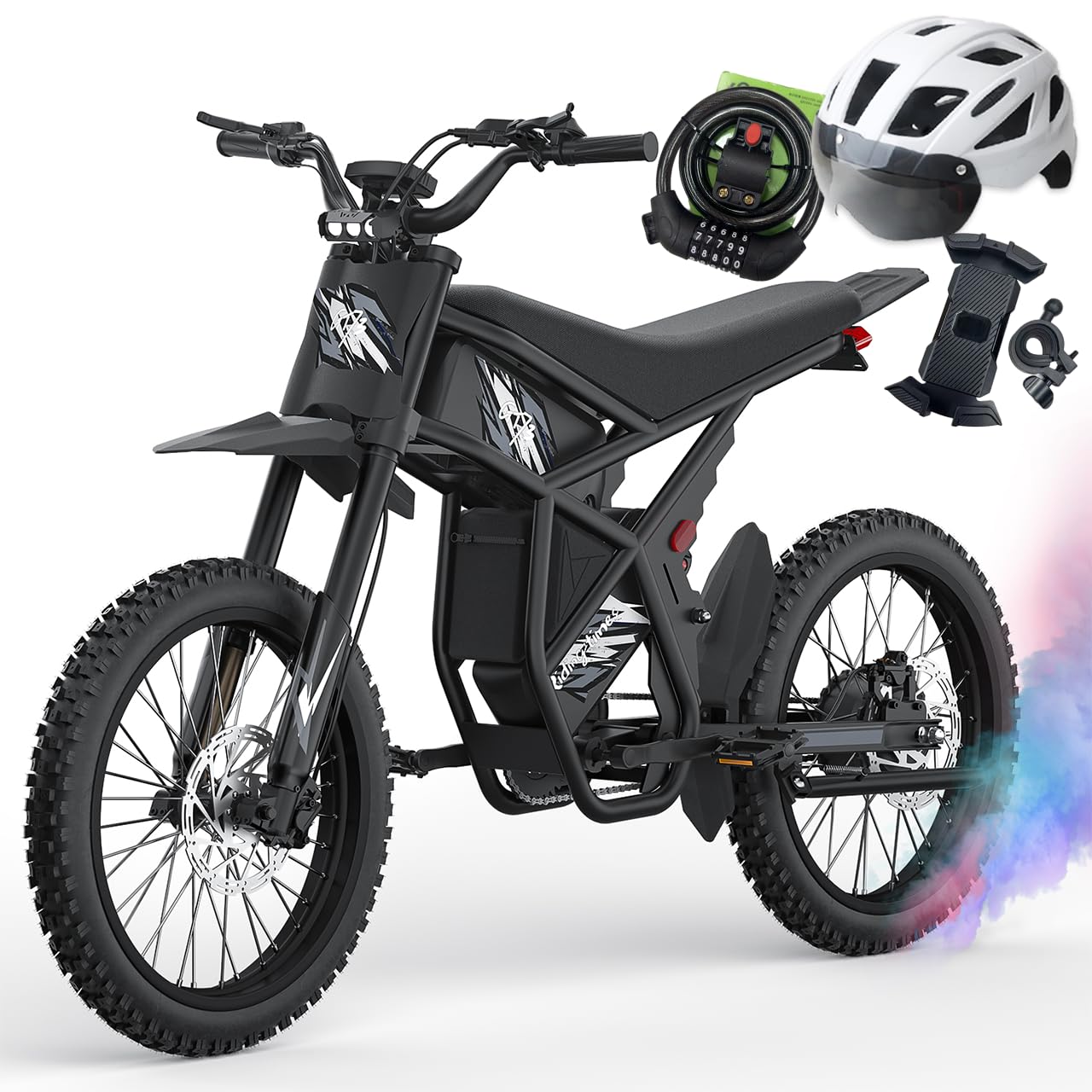 Bootime GT73 Pro/ GT73 Electric Dirt Bike for Adults/Teens - 50/ 37MPH High-Speed, 25" Fat Tires &amp; Removable Battery(60/48V), All-Terrain Off-Road eBike for Snow, Sand