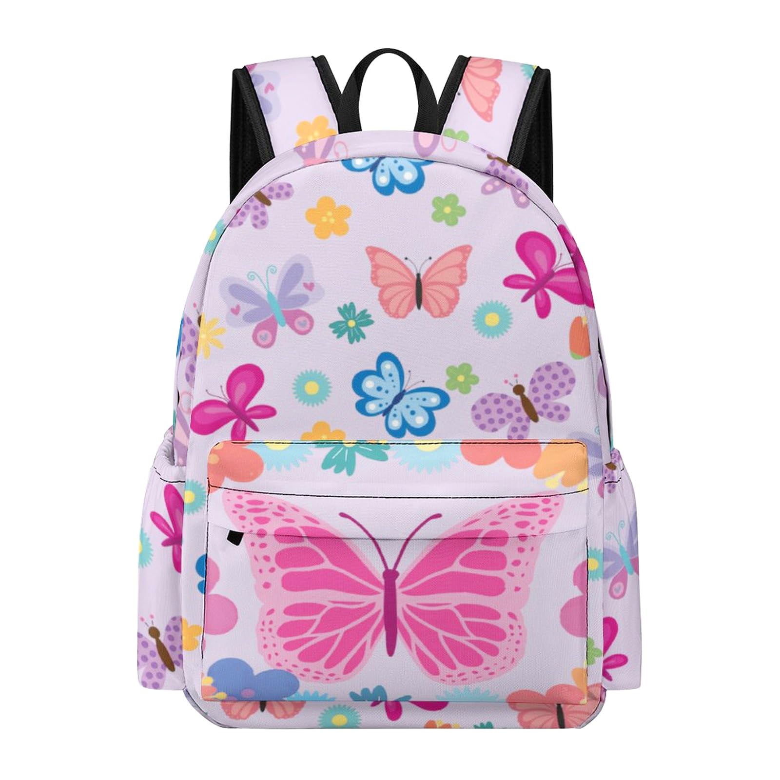 VIVIDSATCH Butterfly Backpack Toddler Backpacks 16.5 Inch Oxford Cloth Backpack School Cartoon Backpack for Kids, Girls