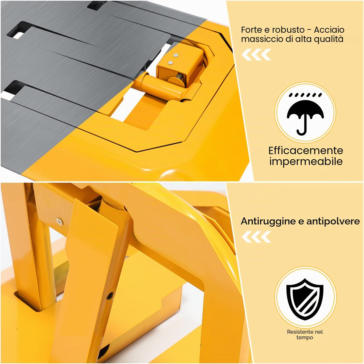 Ikodm 1 palo di parcheggio pieghevole, con 3 chiavi, blocco parcheggio, serratura universale per parcheggio, parcheggio, vialetto