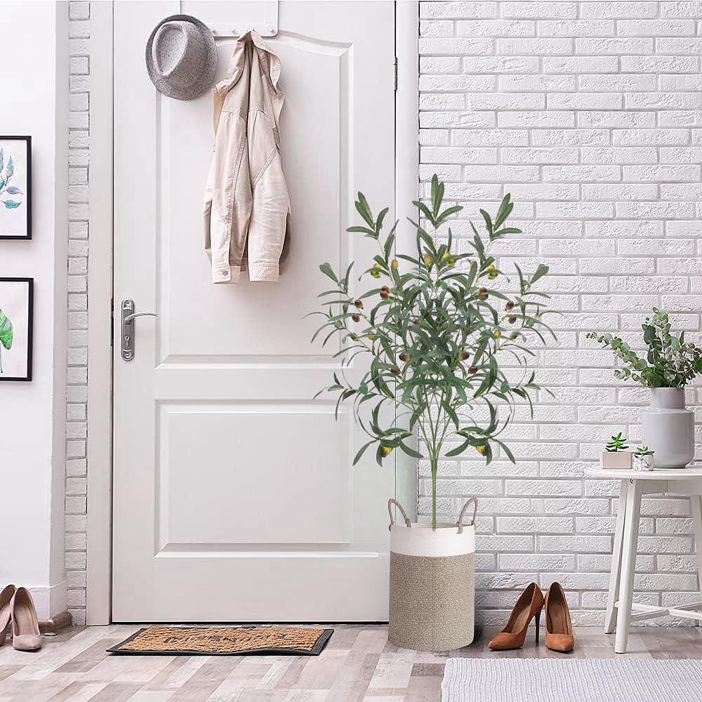 Avoik Lot De 3 Tiges D'olivier Artificielles De 99,1 Cm De