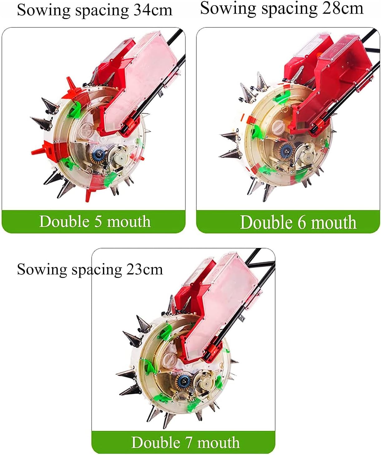 Semoir à Tambour à poussée Manuelle, semoir de graines d'arachide, épandeur d'engrais Multifonction pour pelouse, Jardin (6 Mouths)